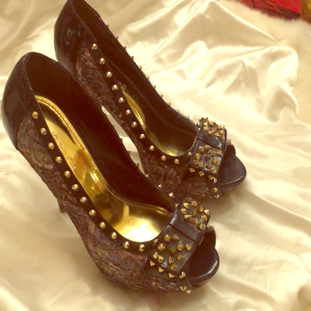 Studded platform heels